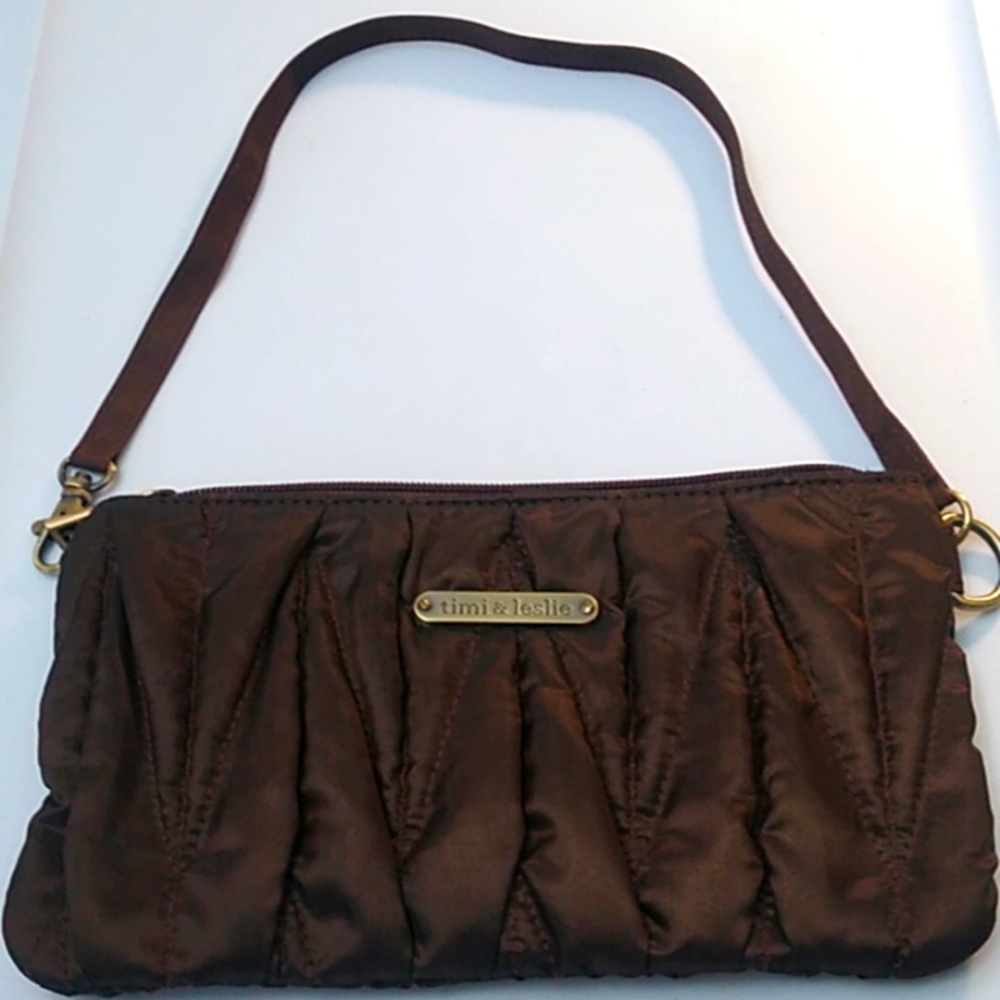 timi & leslie Quilted Brown Wristlet/Clutch